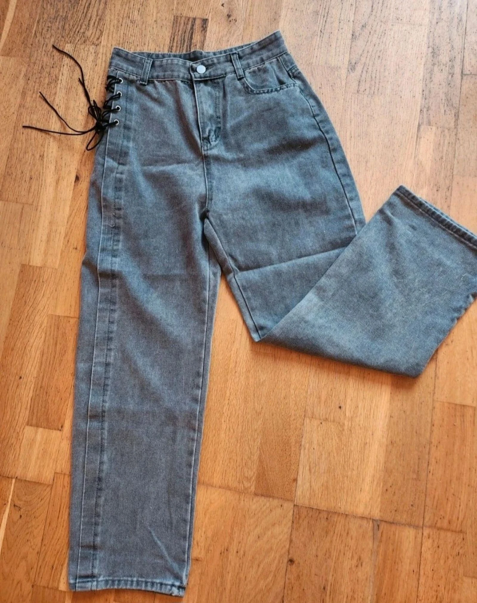 🙂 Grijze jeans met veters – Maat 36/S – photo 13